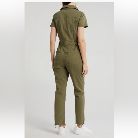 Good American Fit For Success Straight Leg Denim Jumpsuit Fatigue Green Large - Picture 5 of 16